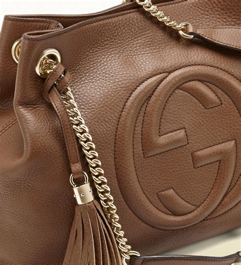 brown gucci handbags|gucci shoulder bag brown.